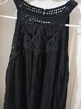 Maurices Black Crochet Yoke Women's Tunic